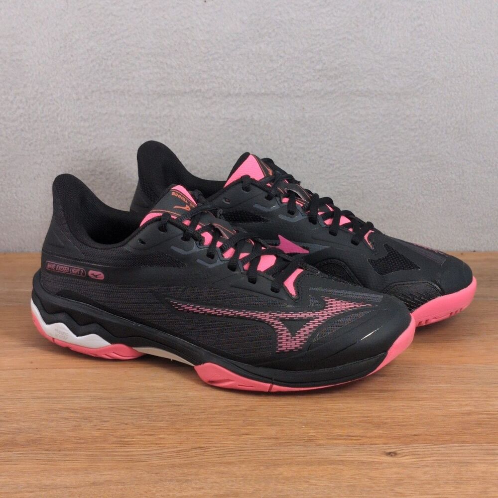 Mizuno Wave Exceed Light 2 Women's 8.5 Tennis Shoes Pink Gray Cushioned Court
